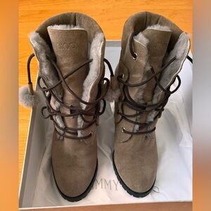 Jimmy choo suede winter heeled boots